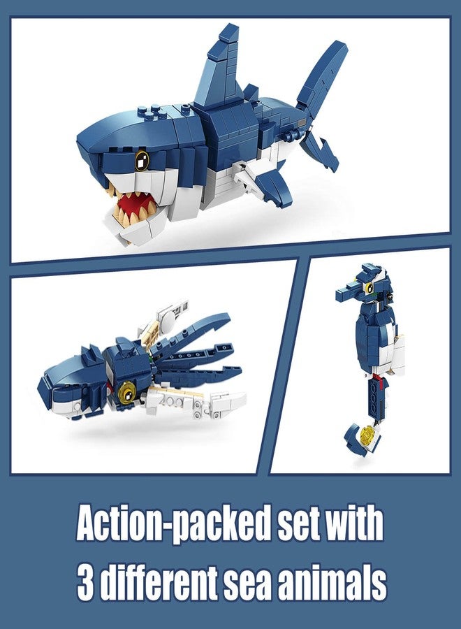 HIGH GODO مجموعة بناء حيوانات هاي غودو كريتور 3 في 1، بومة، قرش، تمساح، نمر، ألعاب نماذج حيوانات، هدايا قابلة للتجميع للمراهقين والبالغين 14+ (1084 قطعة) - Image 4